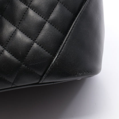 カンボンライン ラージ ショルダーバッグ トートバッグ レザー ブラック ホワイト シルバー金具 シャネル バッグ CHANEL