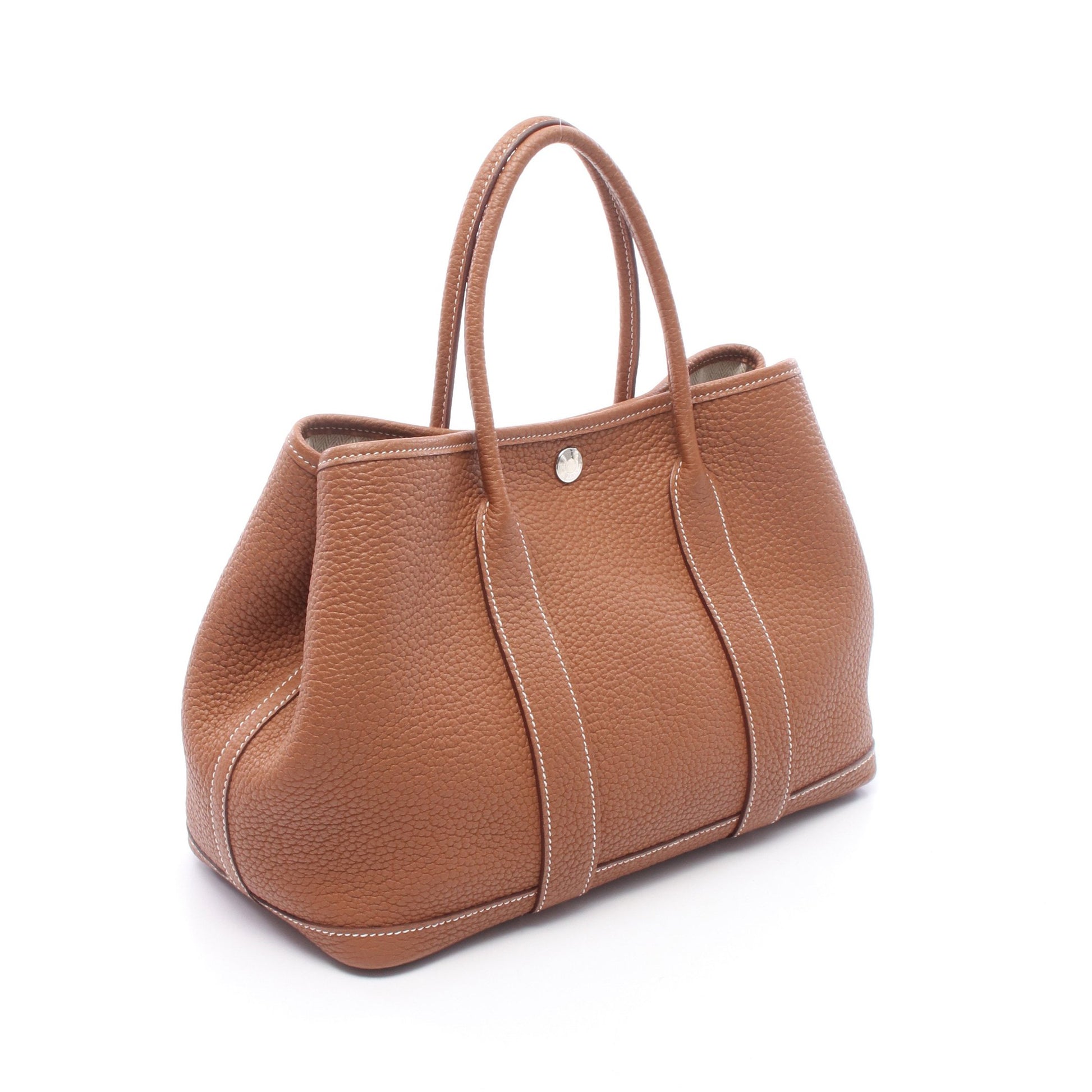 ガーデンパーティTPM ゴールド ハンドバッグ トートバッグ ネゴンダ ブラウン シルバー金具 Z刻印 エルメス バッグ HERMES