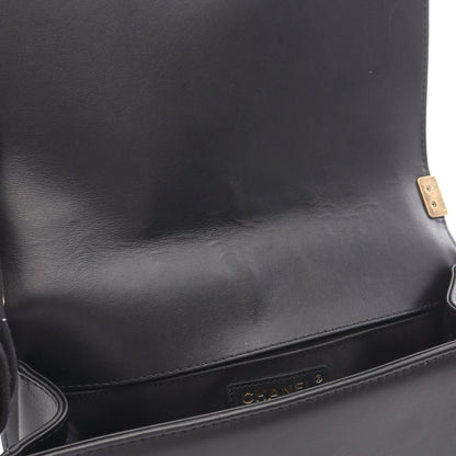 ボーイシャネル チェーンショルダーバッグ レザー ブラック ゴールド金具 シャネル バッグ CHANEL