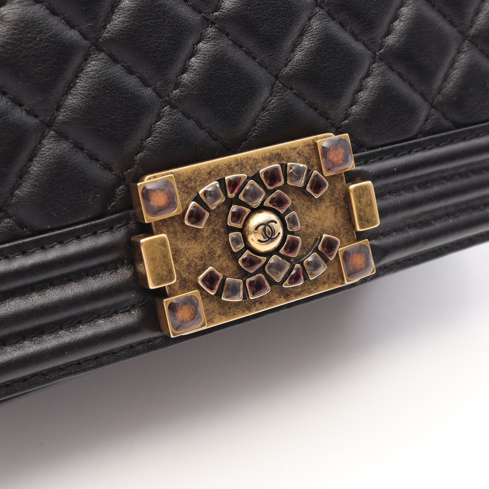 ボーイシャネル チェーンショルダーバッグ レザー ブラック ゴールド金具 シャネル バッグ CHANEL