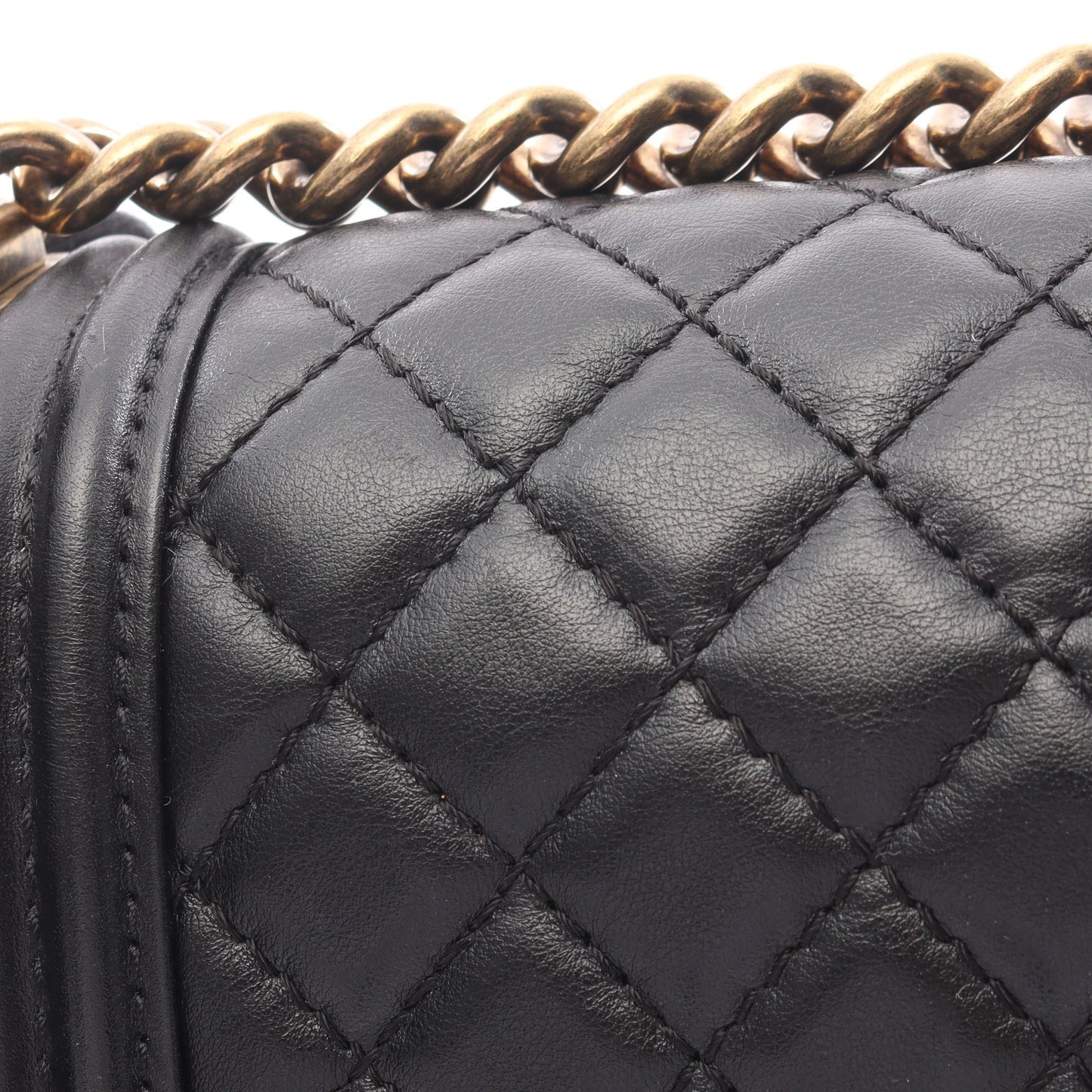 ボーイシャネル チェーンショルダーバッグ レザー ブラック ゴールド金具 シャネル バッグ CHANEL