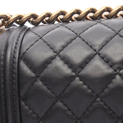 ボーイシャネル チェーンショルダーバッグ レザー ブラック ゴールド金具 シャネル バッグ CHANEL