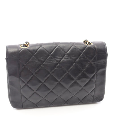 マトラッセ ダイアナフラップ チェーンショルダーバッグ レザー ブラック ゴールド金具 シャネル バッグ CHANEL