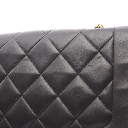 マトラッセ ダイアナフラップ チェーンショルダーバッグ レザー ブラック ゴールド金具 シャネル バッグ CHANEL