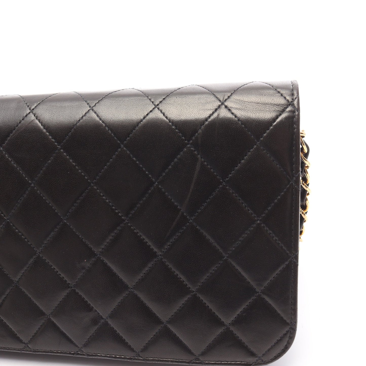 マトラッセ フルフラップ チェーンショルダーバッグ ラムスキン ブラック ゴールド金具 シャネル バッグ CHANEL