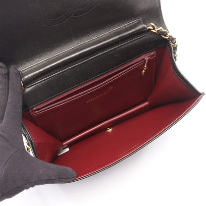 マトラッセ フルフラップ チェーンショルダーバッグ ラムスキン ブラック ゴールド金具 シャネル バッグ CHANEL