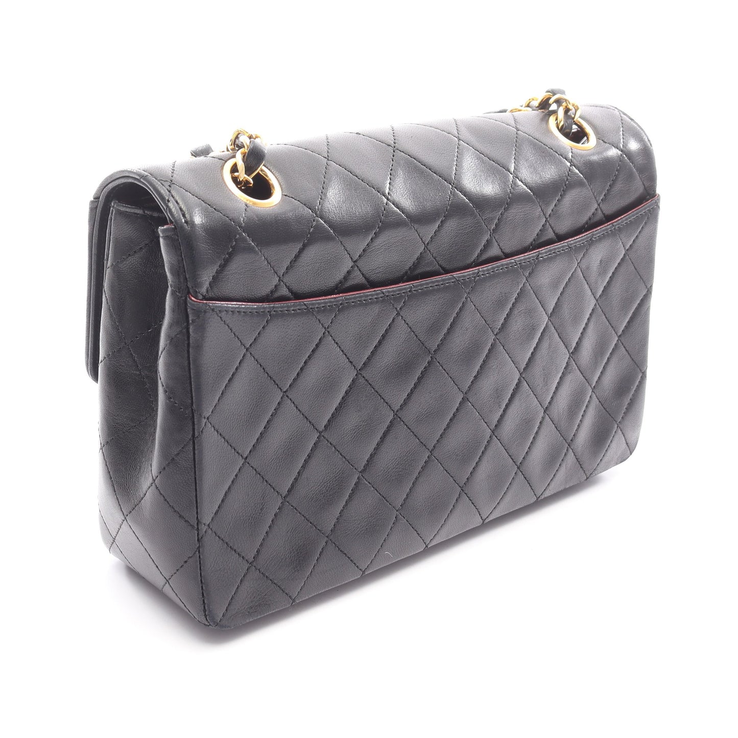 マトラッセ チェーンショルダーバッグ ラムスキン ブラック ゴールド金具 シャネル バッグ CHANEL