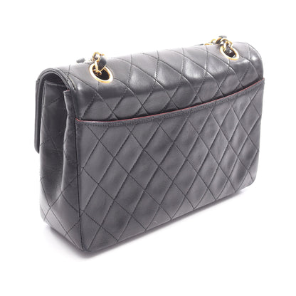 マトラッセ チェーンショルダーバッグ ラムスキン ブラック ゴールド金具 シャネル バッグ CHANEL