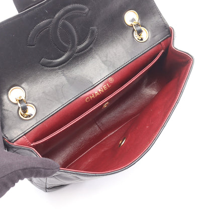 マトラッセ チェーンショルダーバッグ ラムスキン ブラック ゴールド金具 シャネル バッグ CHANEL