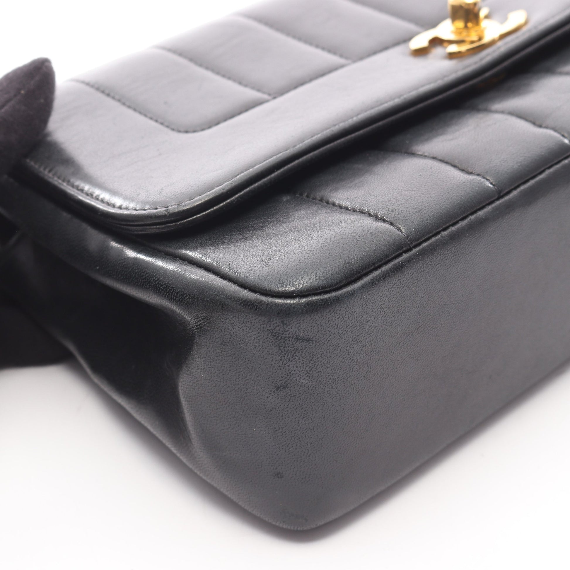 マドモアゼル チェーンショルダーバッグ ラムスキン ブラック ゴールド金具 シャネル バッグ CHANEL