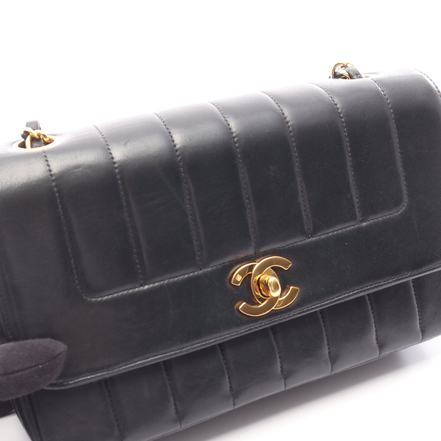 マドモアゼル チェーンショルダーバッグ ラムスキン ブラック ゴールド金具 シャネル バッグ CHANEL
