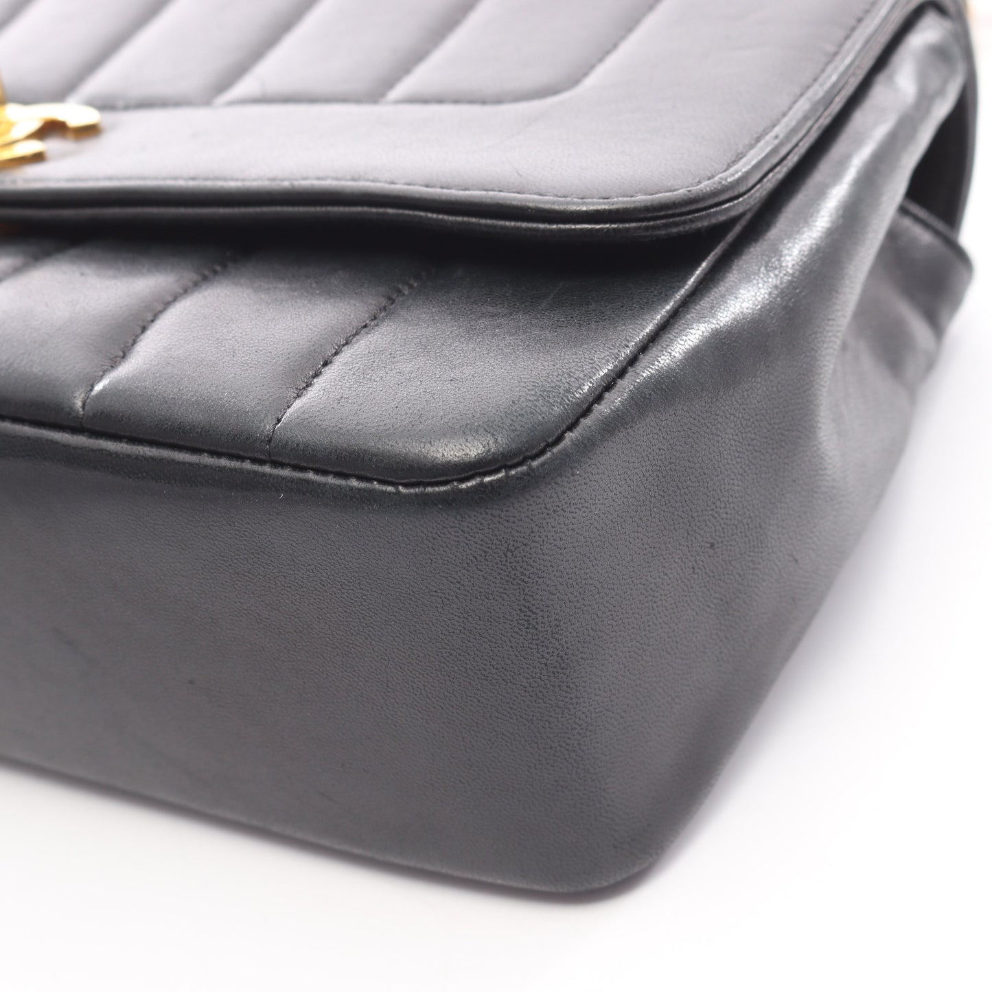 マドモアゼル チェーンショルダーバッグ ラムスキン ブラック ゴールド金具 シャネル バッグ CHANEL