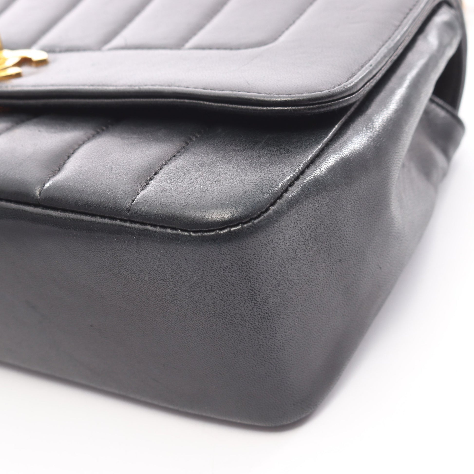 マドモアゼル チェーンショルダーバッグ ラムスキン ブラック ゴールド金具 シャネル バッグ CHANEL