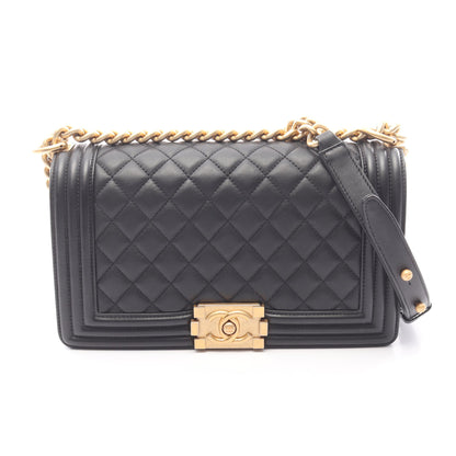 ボーイシャネル チェーンショルダーバッグ ラムスキン ブラック ゴールド金具 シャネル バッグ CHANEL