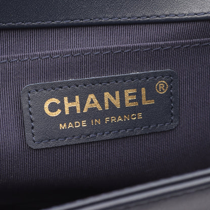 ボーイシャネル チェーンショルダーバッグ レザー ネイビー ゴールド金具 シャネル バッグ CHANEL