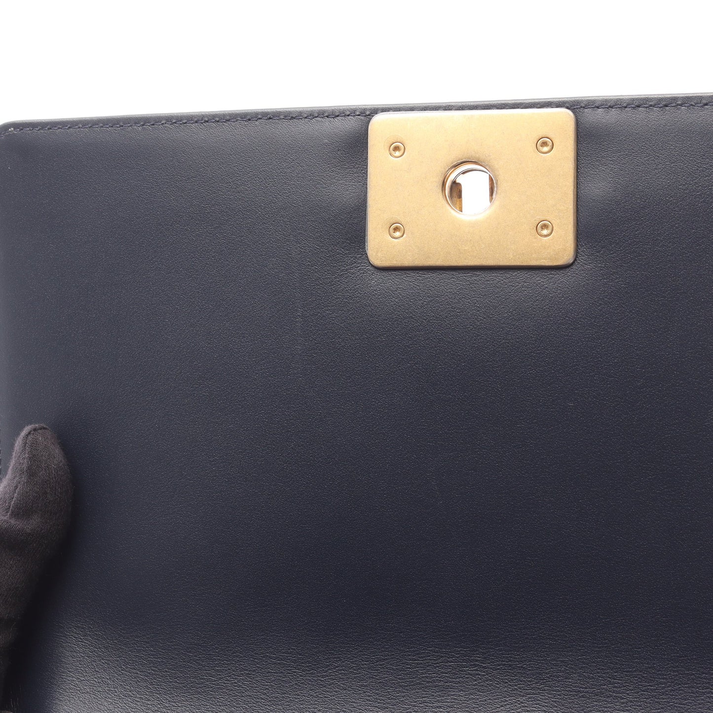 ボーイシャネル チェーンショルダーバッグ レザー ネイビー ゴールド金具 シャネル バッグ CHANEL