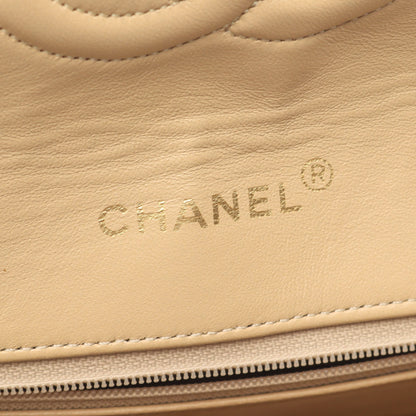 マトラッセ シングルフラップ チェーンショルダーバッグ ラムスキン ベージュ ブラック ゴールド金具 シャネル バッグ CHANEL