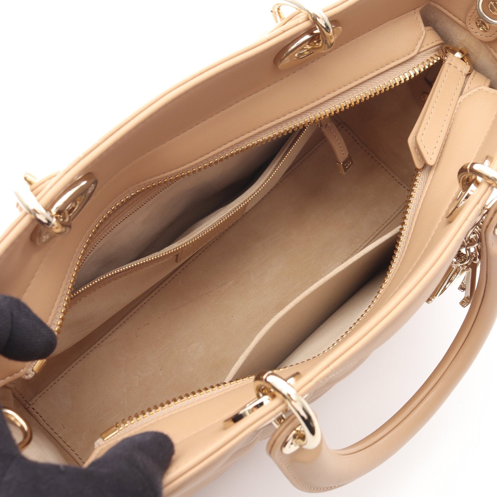 Lady D-Sire My ABCDior 2WAY ハンドバッグ レザー ベージュ クリスチャンディオール バッグ Christian Dior