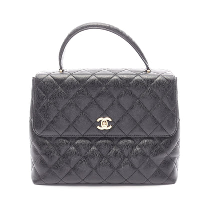 マトラッセ ハンドバッグ キャビアスキン ブラック ゴールド金具 シャネル バッグ CHANEL