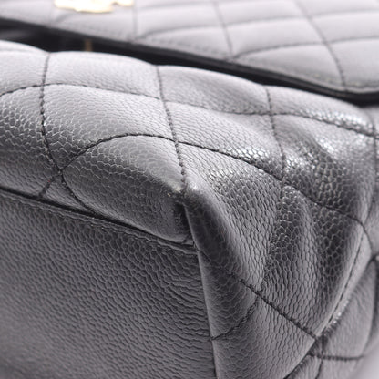マトラッセ ハンドバッグ キャビアスキン ブラック ゴールド金具 シャネル バッグ CHANEL