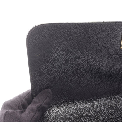 マトラッセ ハンドバッグ キャビアスキン ブラック ゴールド金具 シャネル バッグ CHANEL