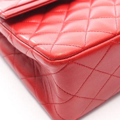 マトラッセ シングルフラップ チェーンショルダーバッグ ラムスキン レッド ゴールド金具 シャネル バッグ CHANEL