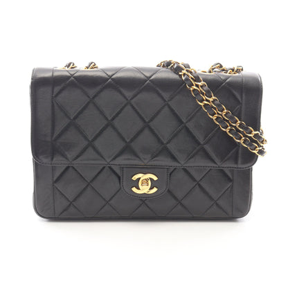 マトラッセ Wチェーンショルダーバッグ ラムスキン ブラック ゴールド金具 シャネル バッグ CHANEL
