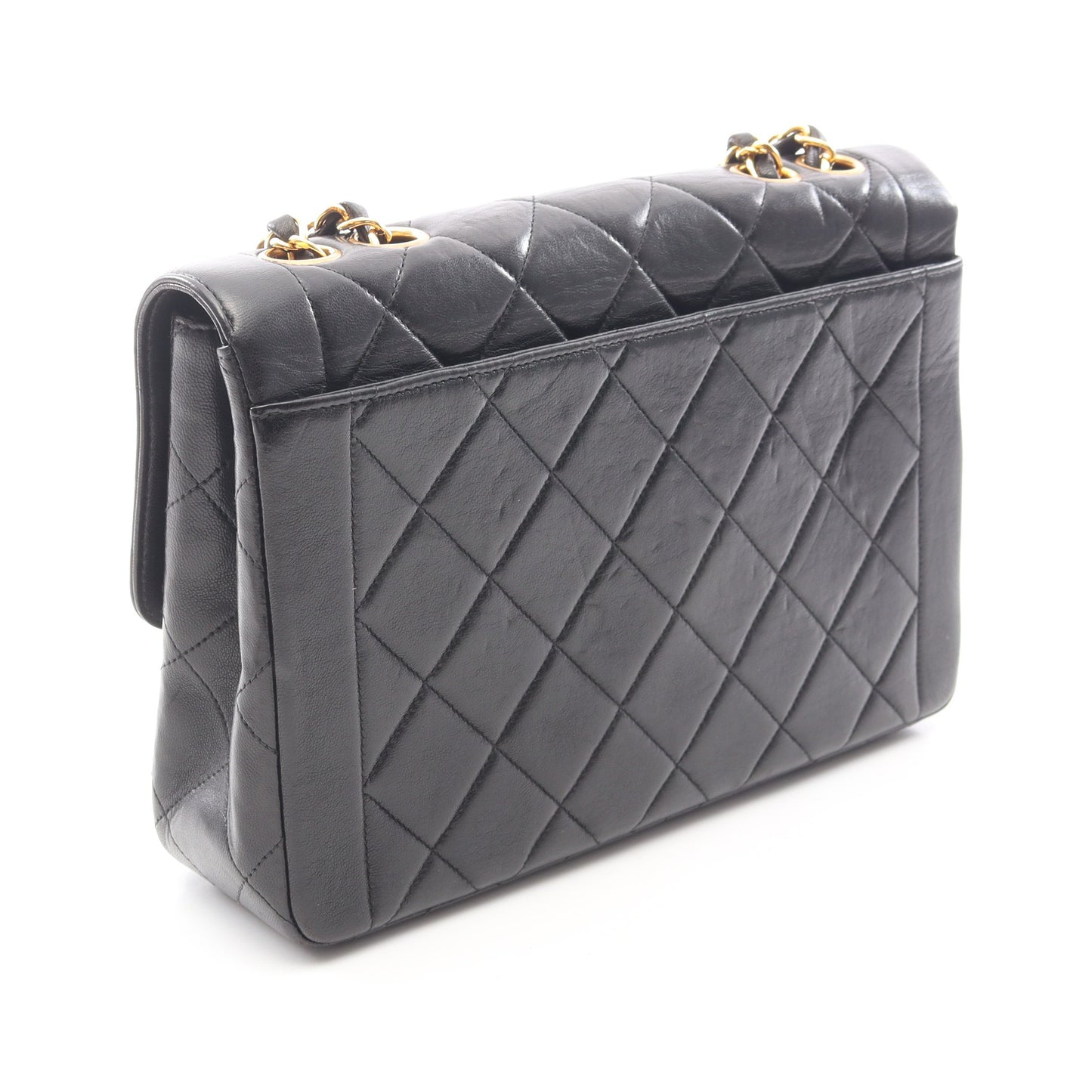 マトラッセ Wチェーンショルダーバッグ ラムスキン ブラック ゴールド金具 シャネル バッグ CHANEL