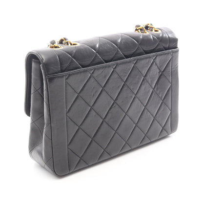 マトラッセ Wチェーンショルダーバッグ ラムスキン ブラック ゴールド金具 シャネル バッグ CHANEL