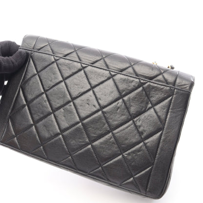 マトラッセ Wチェーンショルダーバッグ ラムスキン ブラック ゴールド金具 シャネル バッグ CHANEL