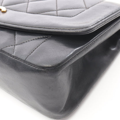 マトラッセ ダイアナフラップ チェーンショルダーバッグ ラムスキン ブラック ゴールド金具 シャネル バッグ CHANEL