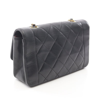 マトラッセ ダイアナフラップ チェーンショルダーバッグ ラムスキン ブラック ゴールド金具 シャネル バッグ CHANEL