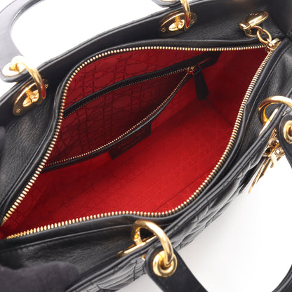 レディディオール ラージ カナージュ 2WAY ハンドバッグ レザー ブラック クリスチャンディオール バッグ Christian Dior
