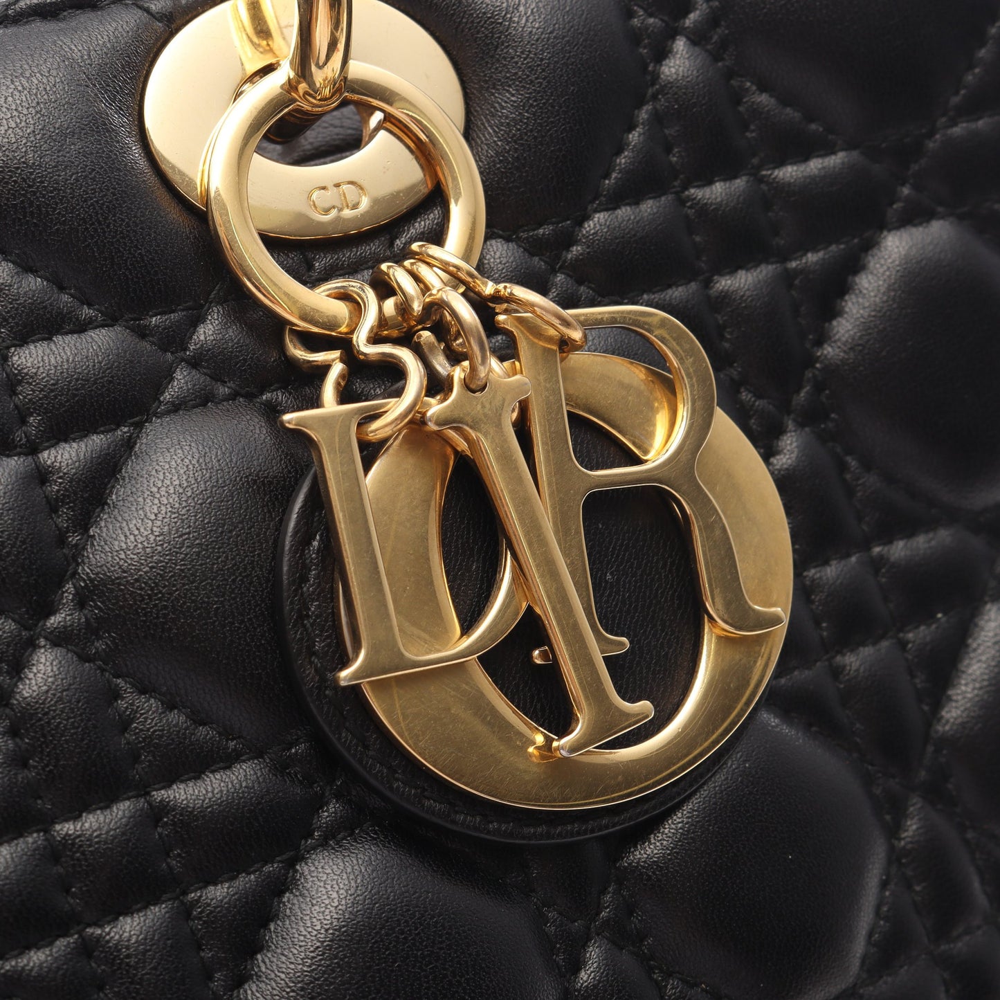 レディディオール ラージ カナージュ 2WAY ハンドバッグ レザー ブラック クリスチャンディオール バッグ Christian Dior