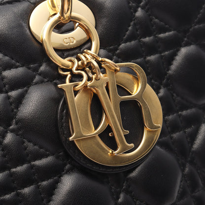 レディディオール ラージ カナージュ 2WAY ハンドバッグ レザー ブラック クリスチャンディオール バッグ Christian Dior