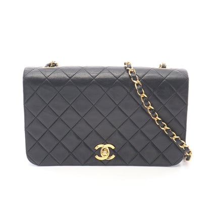フルフラップ マトラッセ チェーンショルダーバッグ ラムスキン ブラック ゴールド金具 シャネル バッグ CHANEL