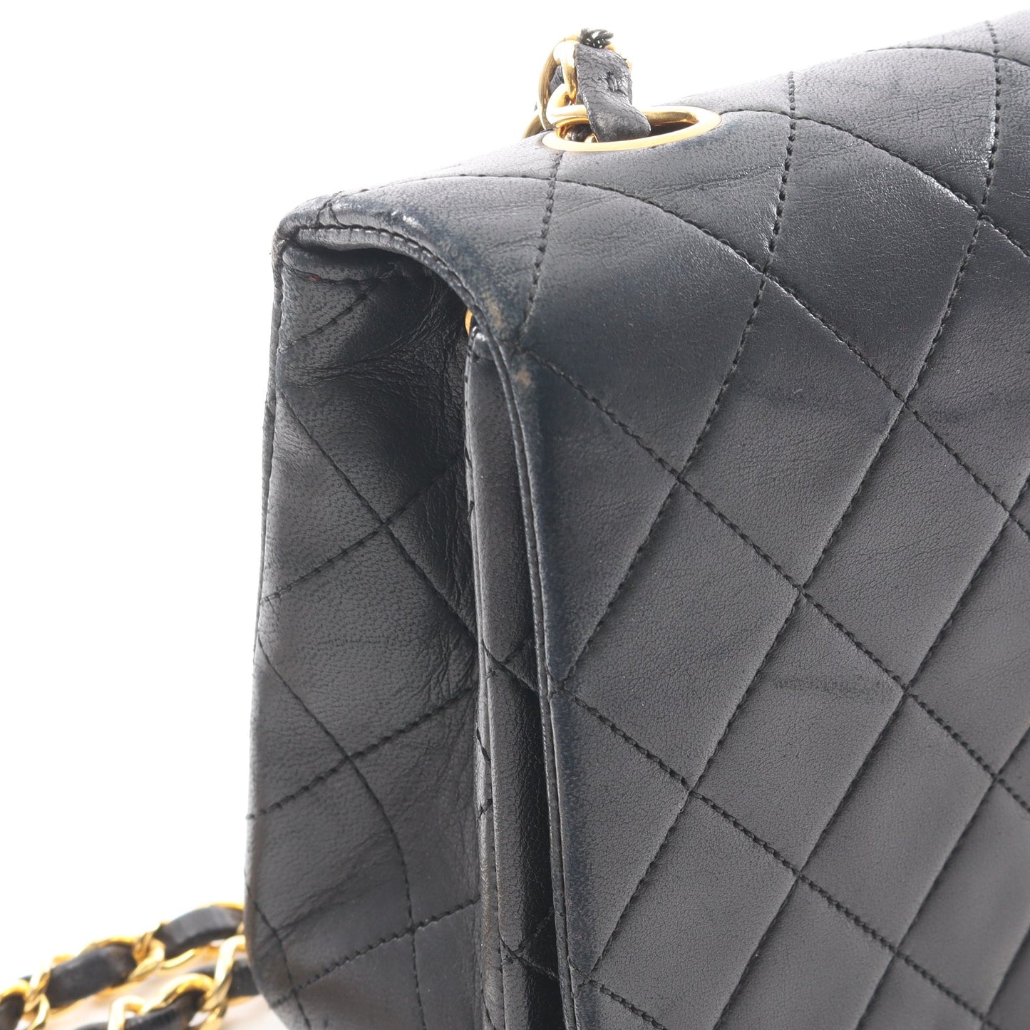 フルフラップ マトラッセ チェーンショルダーバッグ ラムスキン ブラック ゴールド金具 シャネル バッグ CHANEL