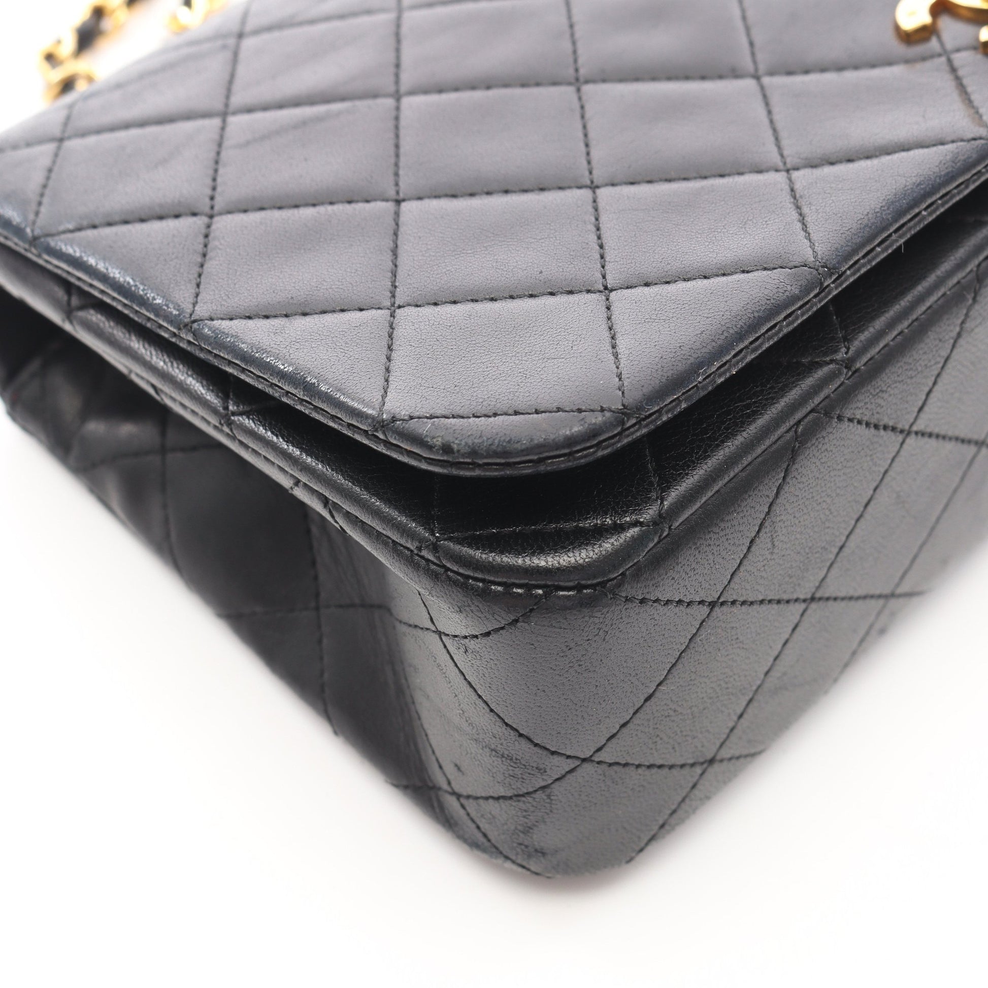 フルフラップ マトラッセ チェーンショルダーバッグ ラムスキン ブラック ゴールド金具 シャネル バッグ CHANEL