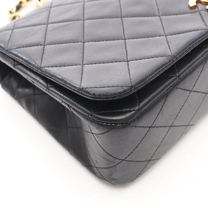 フルフラップ マトラッセ チェーンショルダーバッグ ラムスキン ブラック ゴールド金具 シャネル バッグ CHANEL