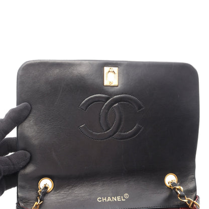フルフラップ マトラッセ チェーンショルダーバッグ ラムスキン ブラック ゴールド金具 シャネル バッグ CHANEL