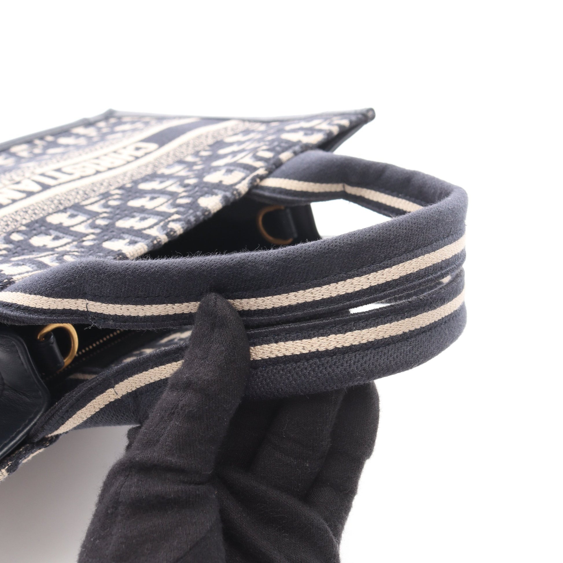 BOOK TOTE ブックトート スモール オブリーク 2WAY ハンドバッグ トートバッグ キャンバス レザー ネイビー クリスチャンディオール バッグ Christian Dior