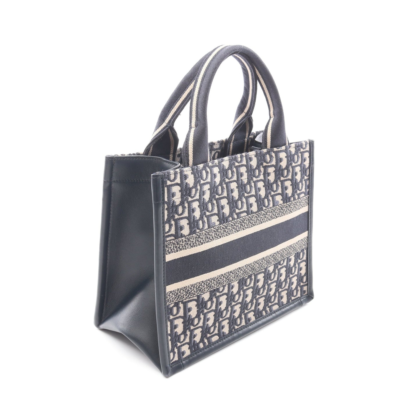 BOOK TOTE ブックトート スモール オブリーク 2WAY ハンドバッグ トートバッグ キャンバス レザー ネイビー クリスチャンディオール バッグ Christian Dior