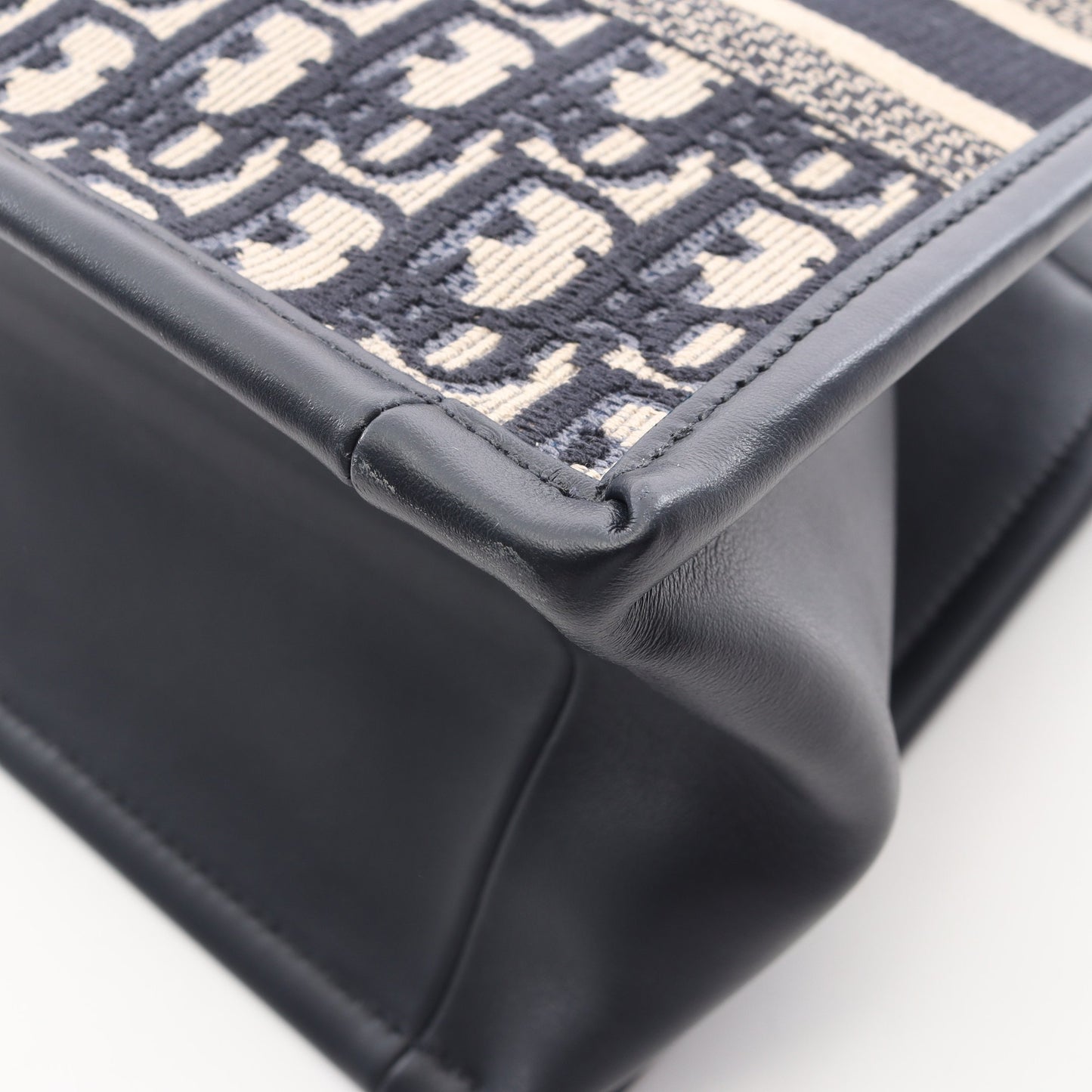 BOOK TOTE ブックトート スモール オブリーク 2WAY ハンドバッグ トートバッグ キャンバス レザー ネイビー クリスチャンディオール バッグ Christian Dior