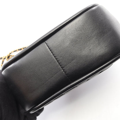 シェブロン Vステッチ 2WAY チェーンショルダーバッグ ラムスキン ブラック ゴールド金具 シャネル バッグ CHANEL