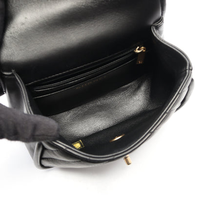 シェブロン Vステッチ 2WAY チェーンショルダーバッグ ラムスキン ブラック ゴールド金具 シャネル バッグ CHANEL