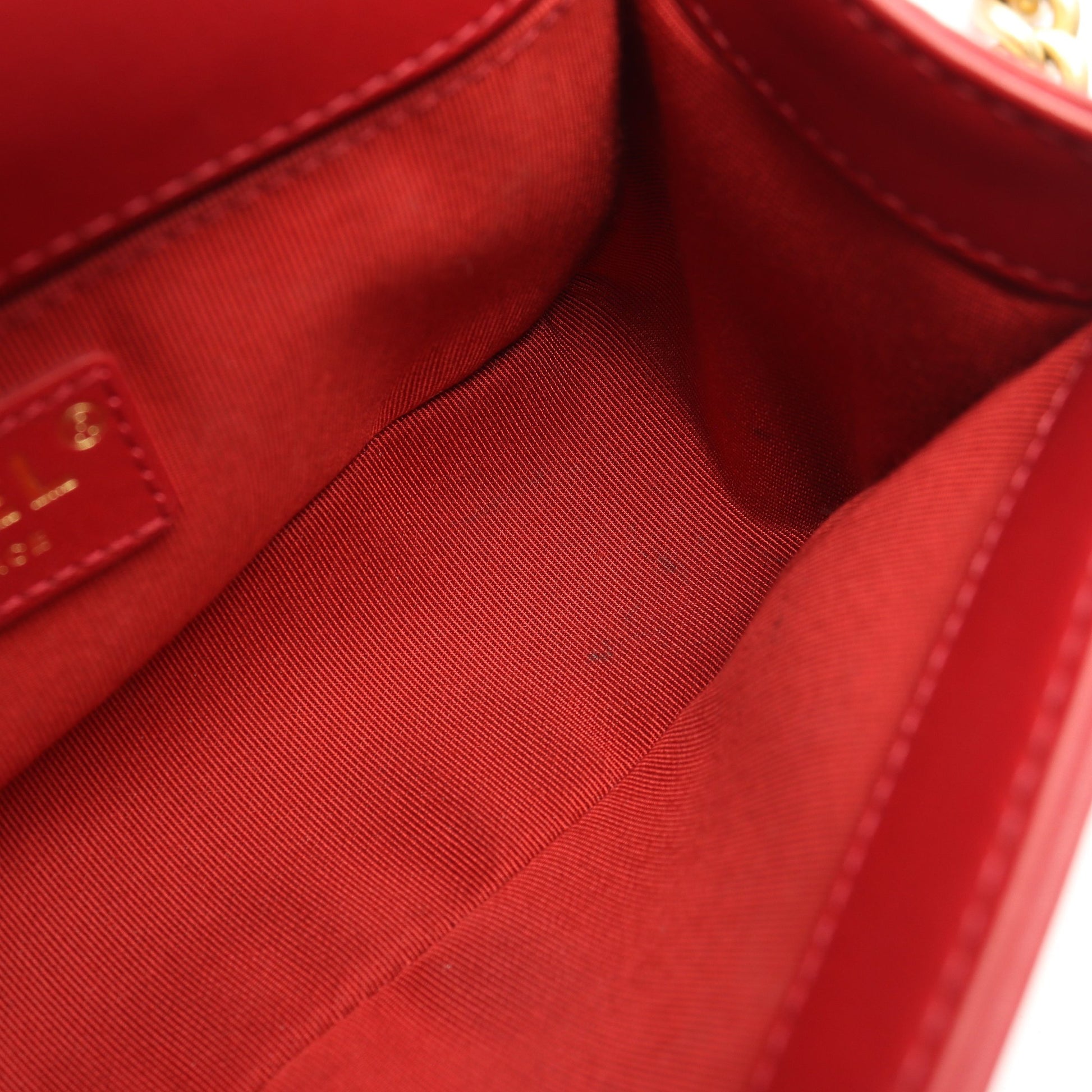 ボーイシャネル スモール ハンドストラップ付き 2WAY チェーンショルダーバッグ ラムスキン レッド ゴールド金具 シャネル バッグ CHANEL