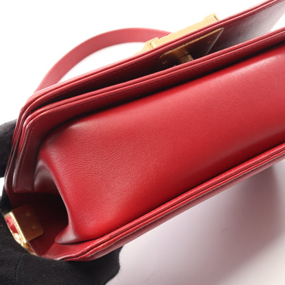 ボーイシャネル スモール ハンドストラップ付き 2WAY チェーンショルダーバッグ ラムスキン レッド ゴールド金具 シャネル バッグ CHANEL