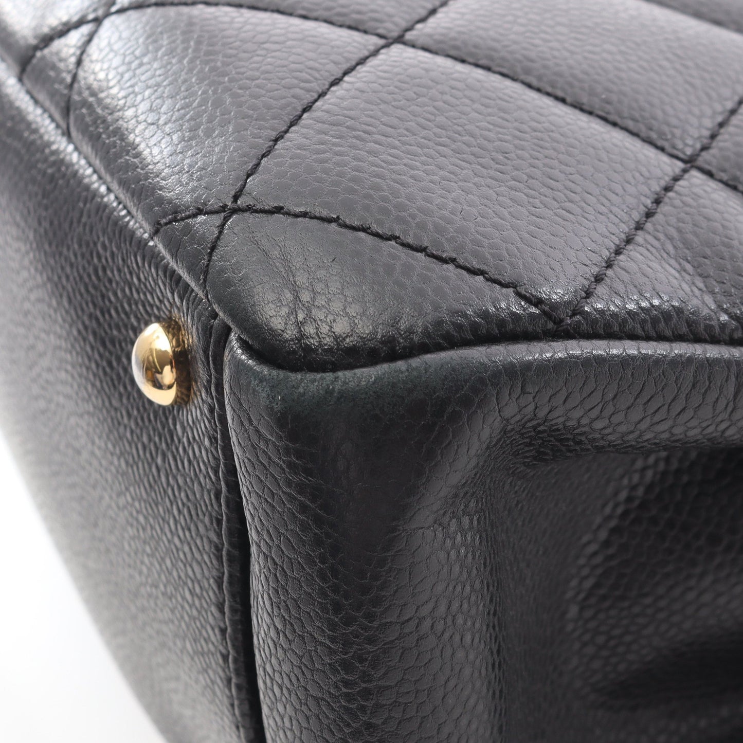 マトラッセ チェーンショルダーバッグ チェーントートバッグ キャビアスキン ブラック ゴールド金具 シャネル バッグ CHANEL