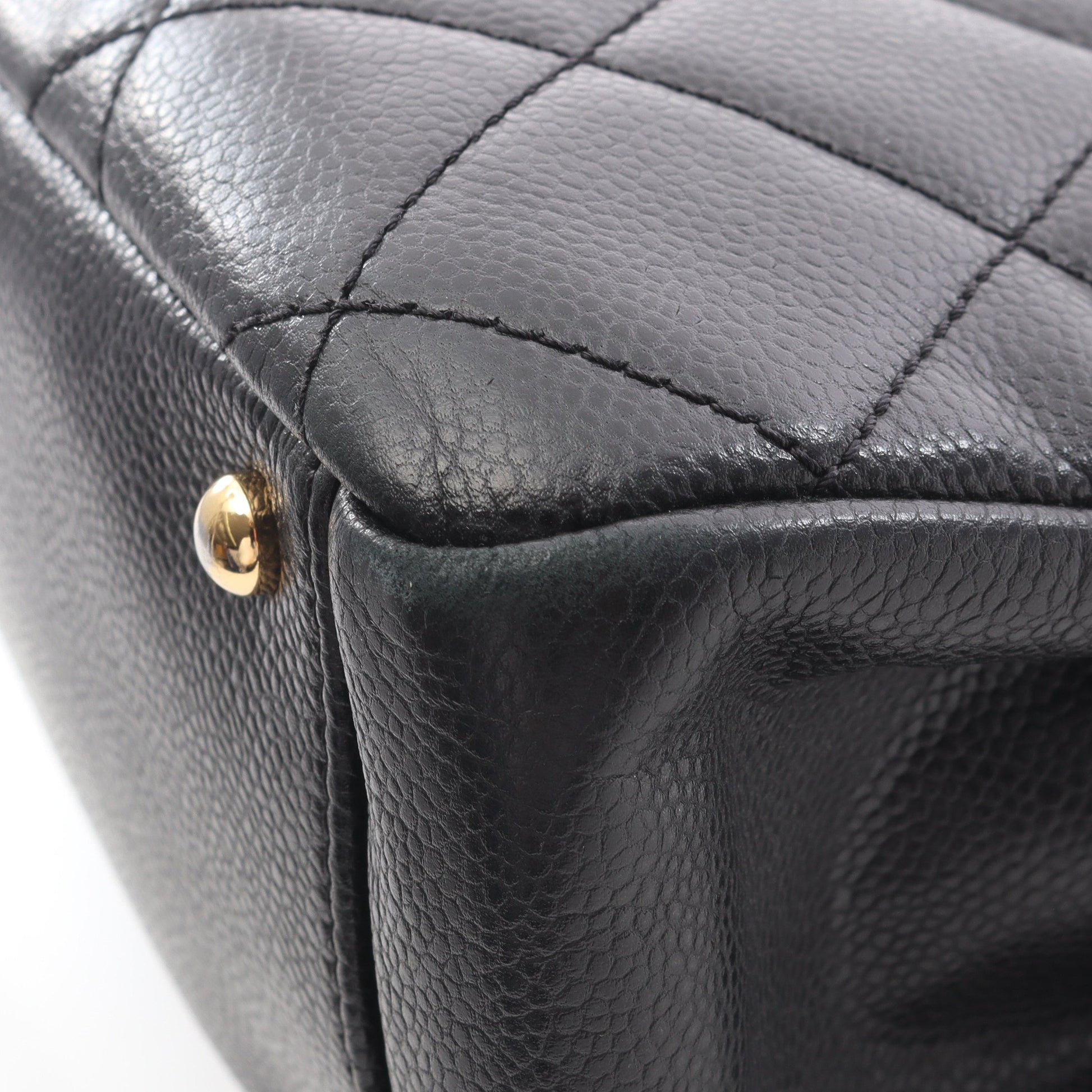 マトラッセ チェーンショルダーバッグ チェーントートバッグ キャビアスキン ブラック ゴールド金具 シャネル バッグ CHANEL