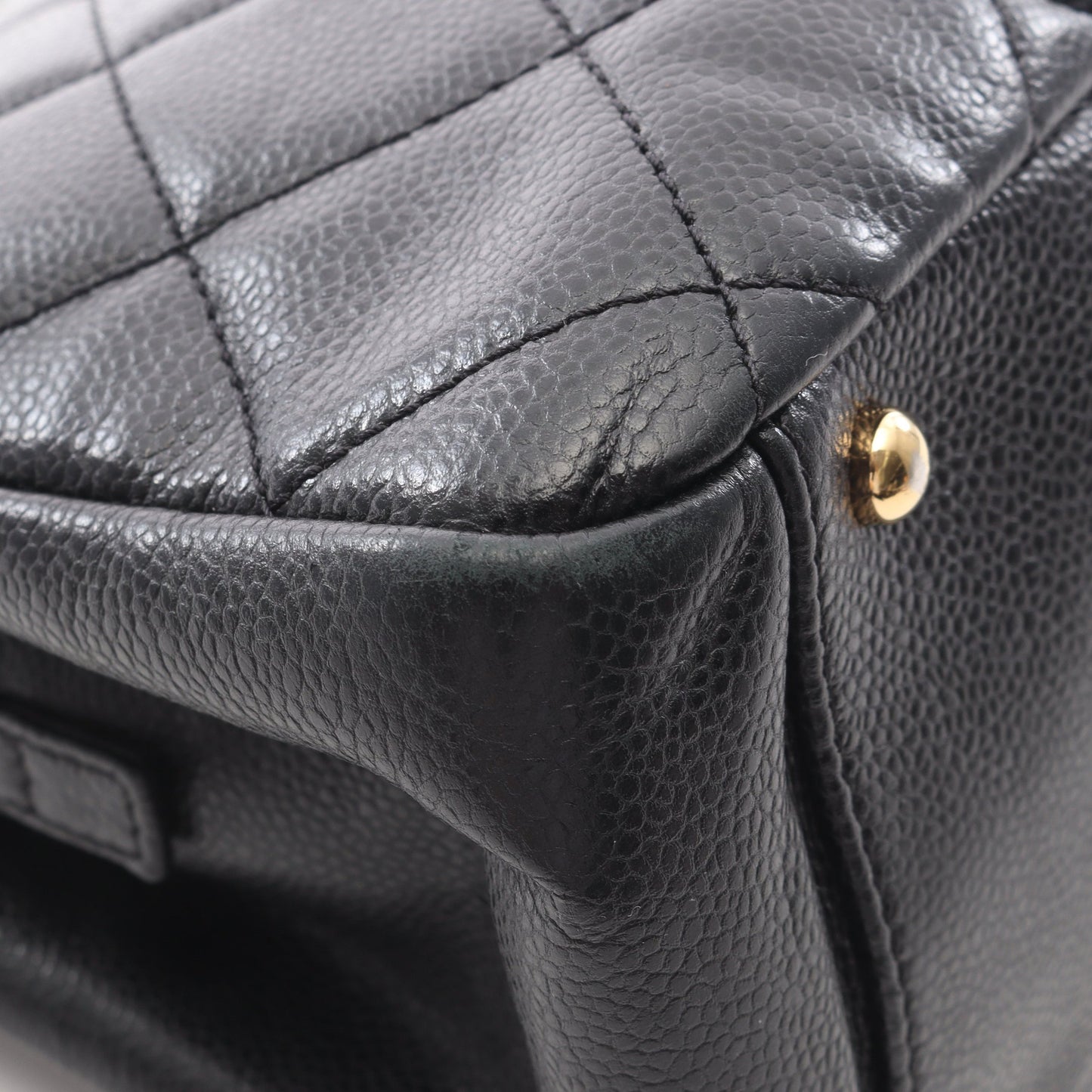 マトラッセ チェーンショルダーバッグ チェーントートバッグ キャビアスキン ブラック ゴールド金具 シャネル バッグ CHANEL